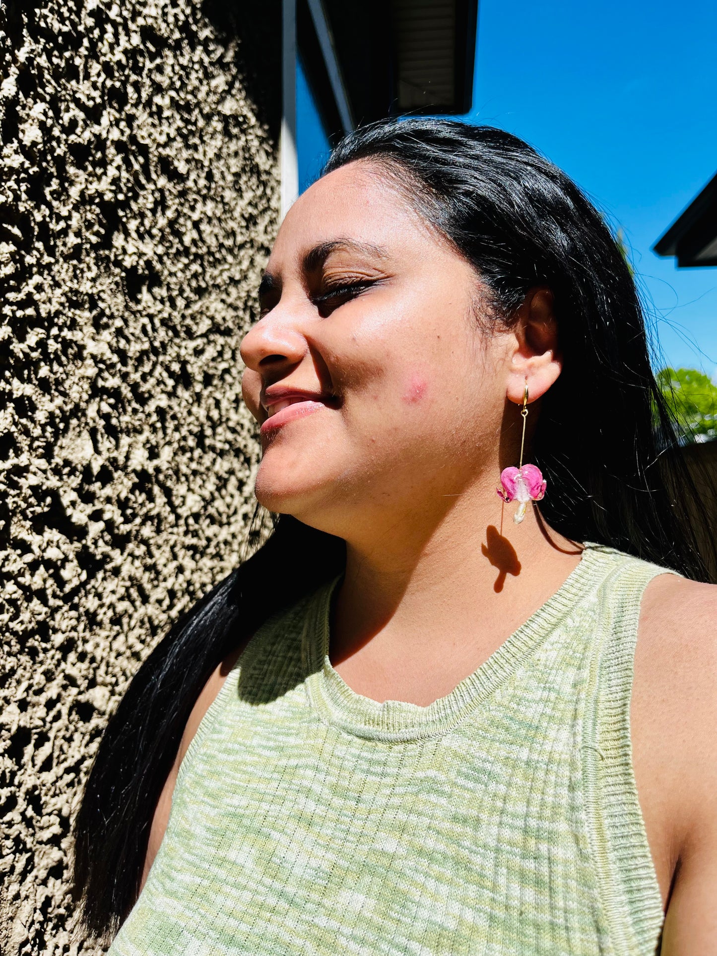 Bleeding Heart Flower Earrings