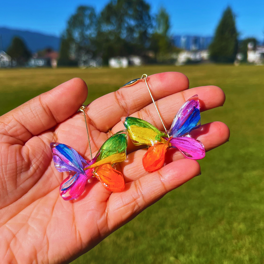 Pride Rainbow Butterfly Earrings