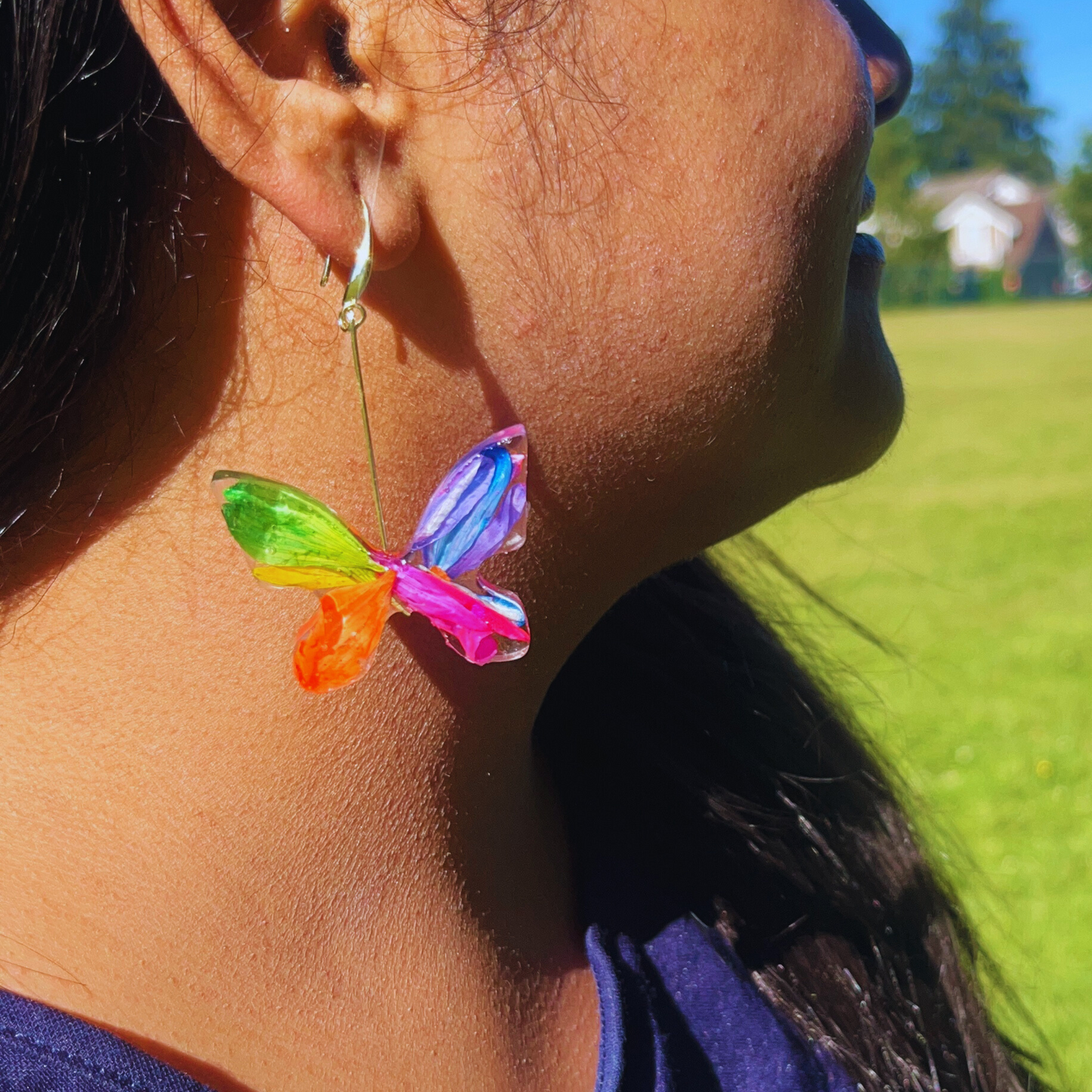 Pride Rainbow Butterfly Earrings