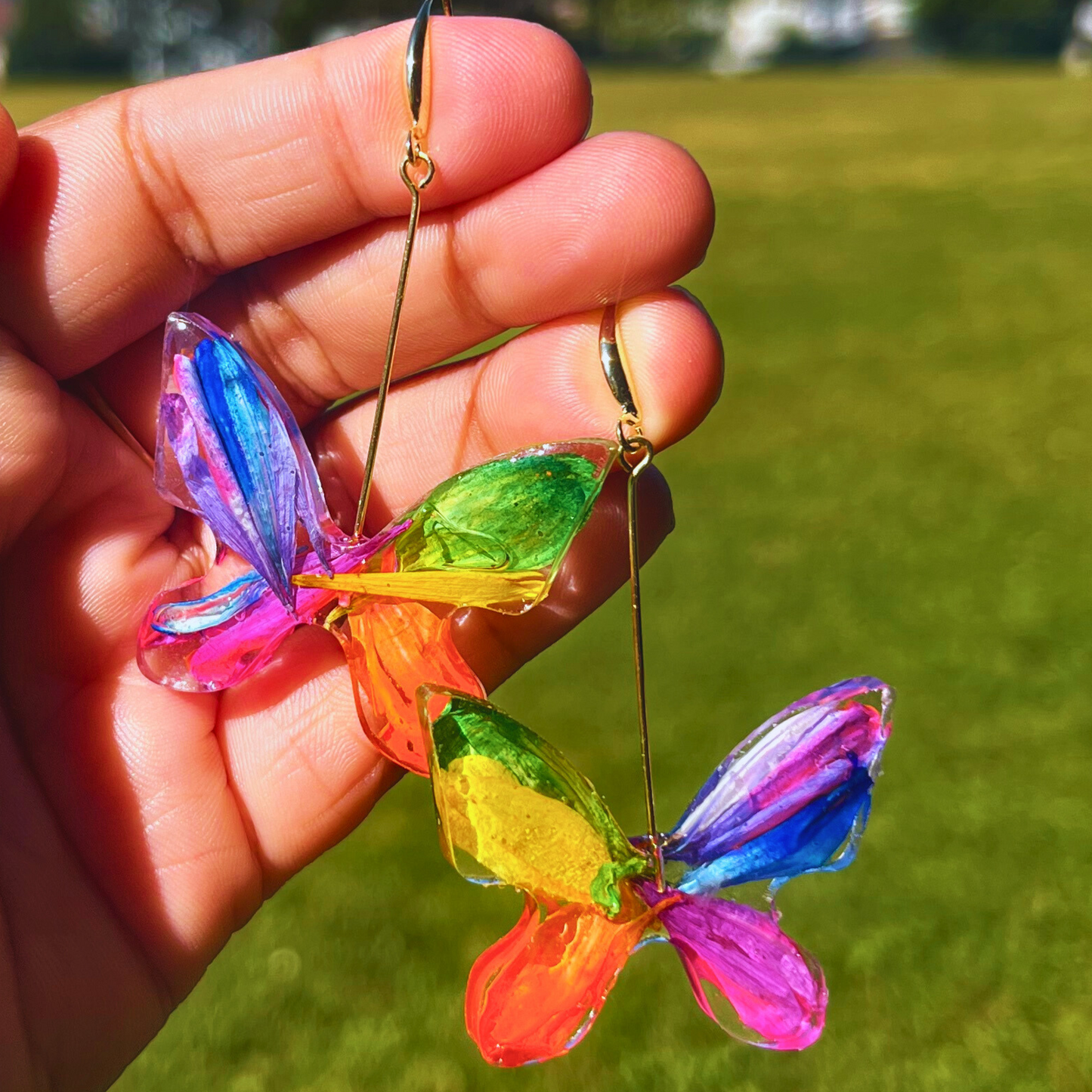 Pride Rainbow Butterfly Earrings