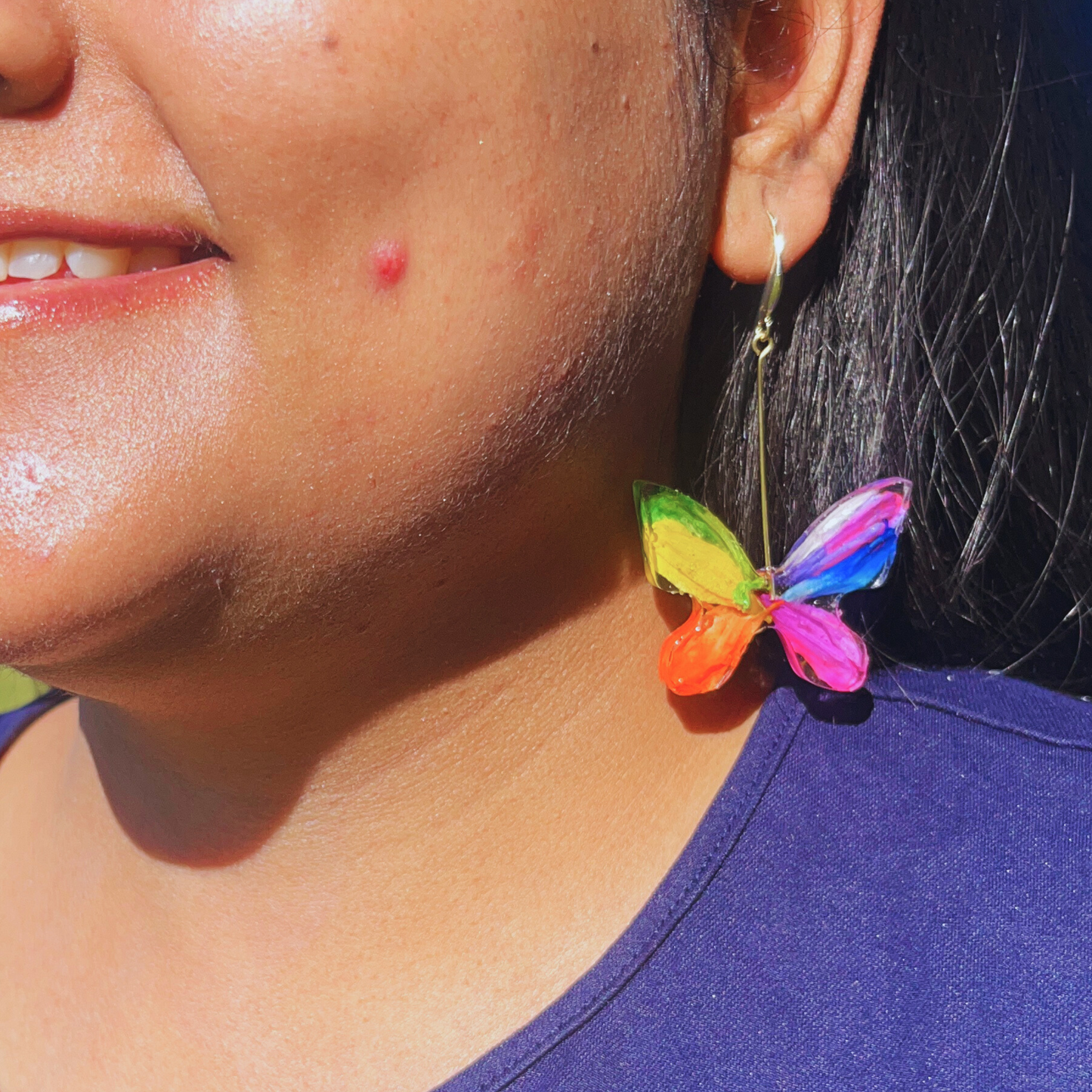 Pride Rainbow Butterfly Earrings