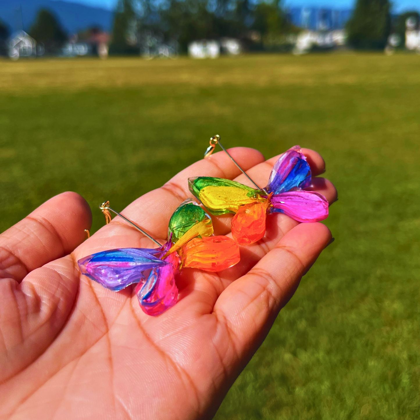 Pride Rainbow Butterfly Earrings