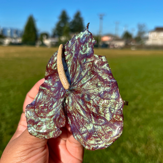 Hand painted Real Anthurium Hairpin