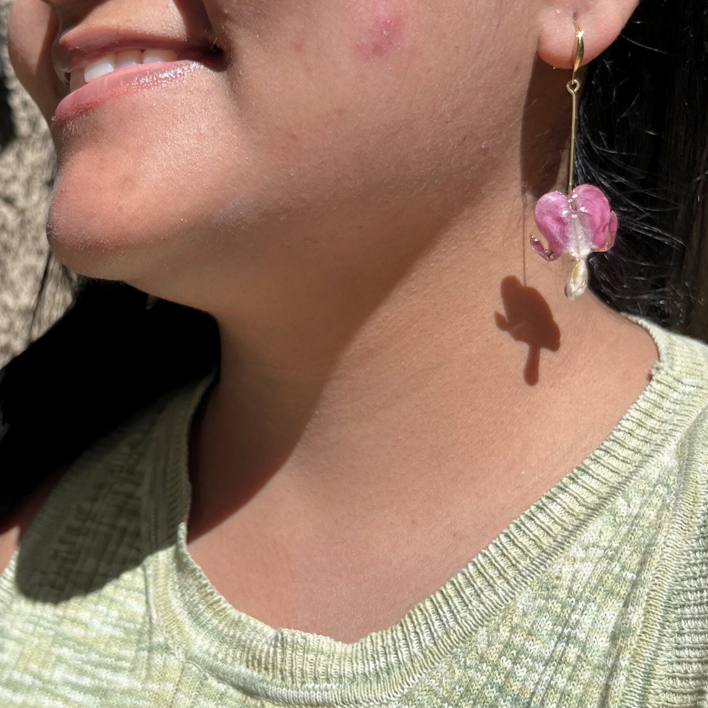 Bleeding Heart Flower Earrings