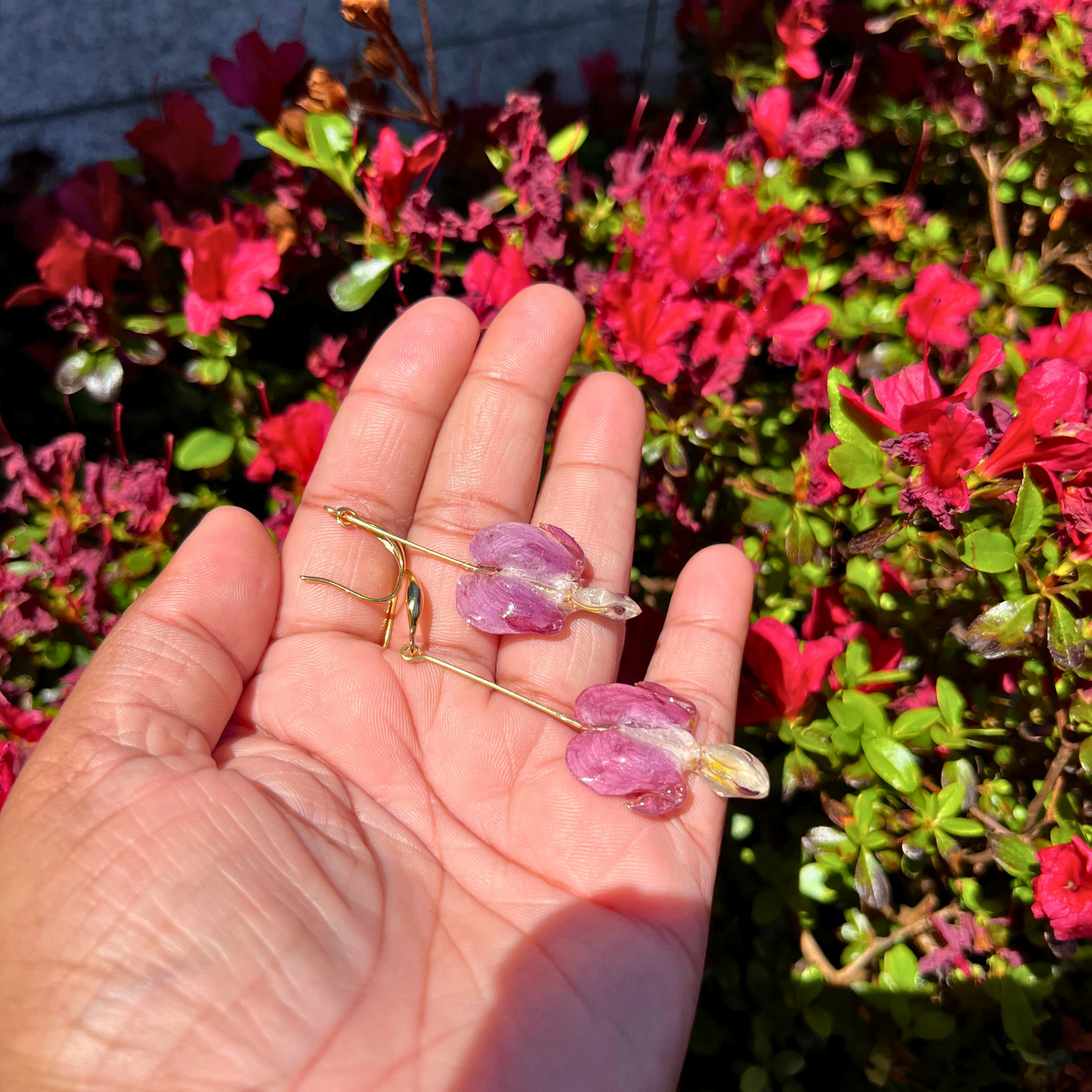 Bleeding Heart Flower Earrings