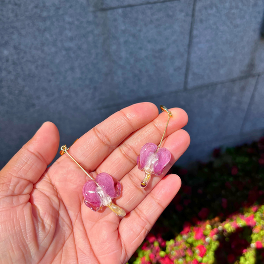 Bleeding Heart Flower Earrings