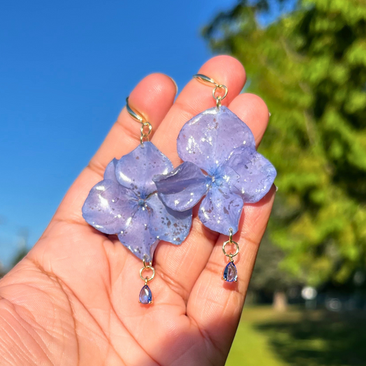 Real Hydrangea Earrings