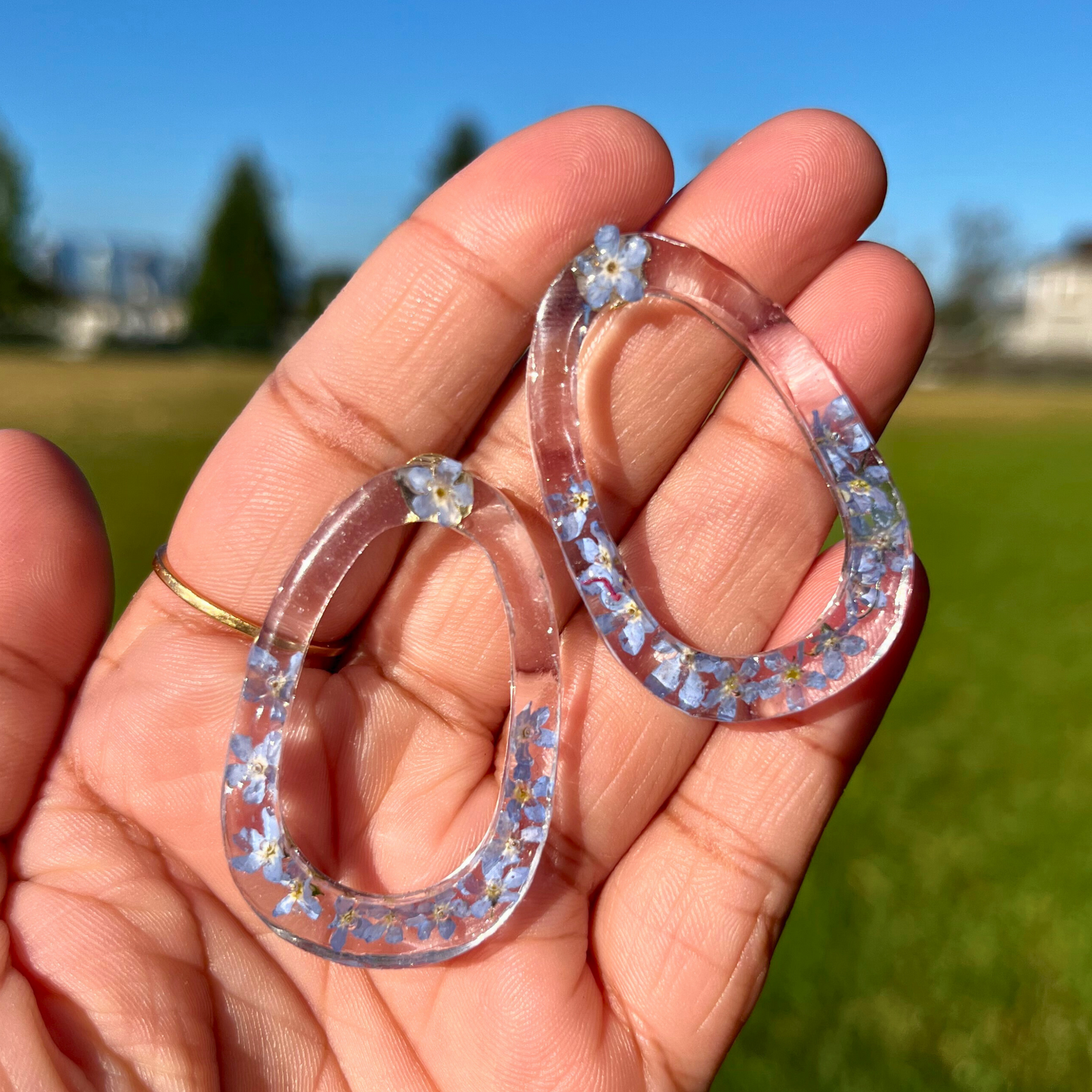 Forget me not flower earrings