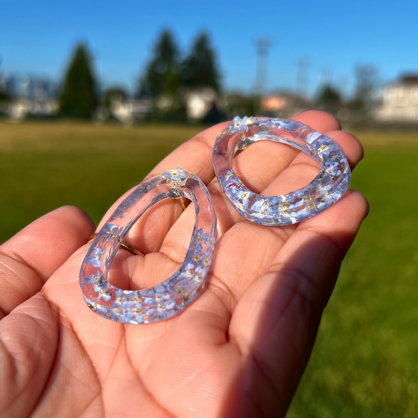 Forget me not flower earrings