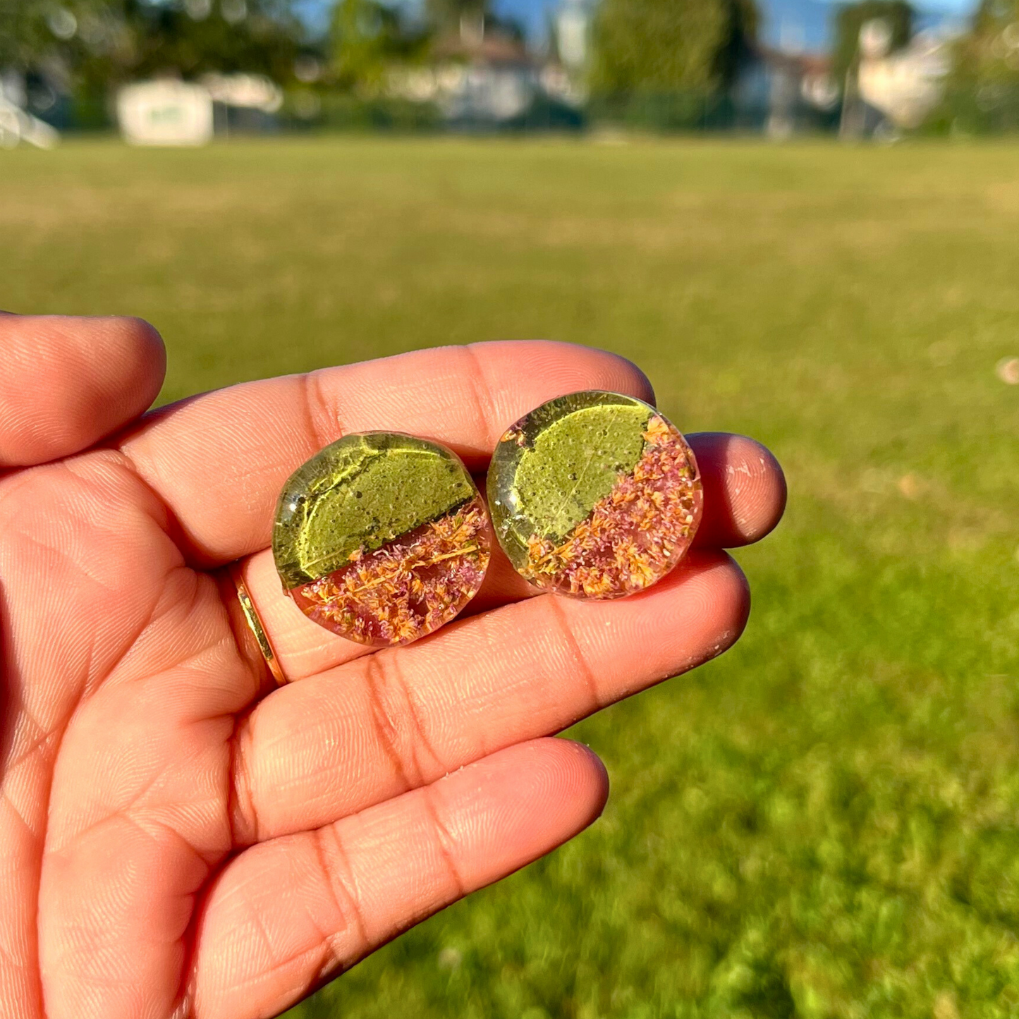 Real leaf Earrings Studs