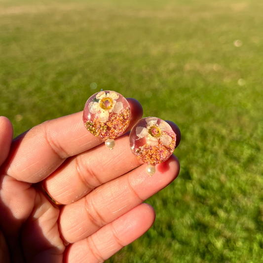 Small Real leaf Earrings Studs